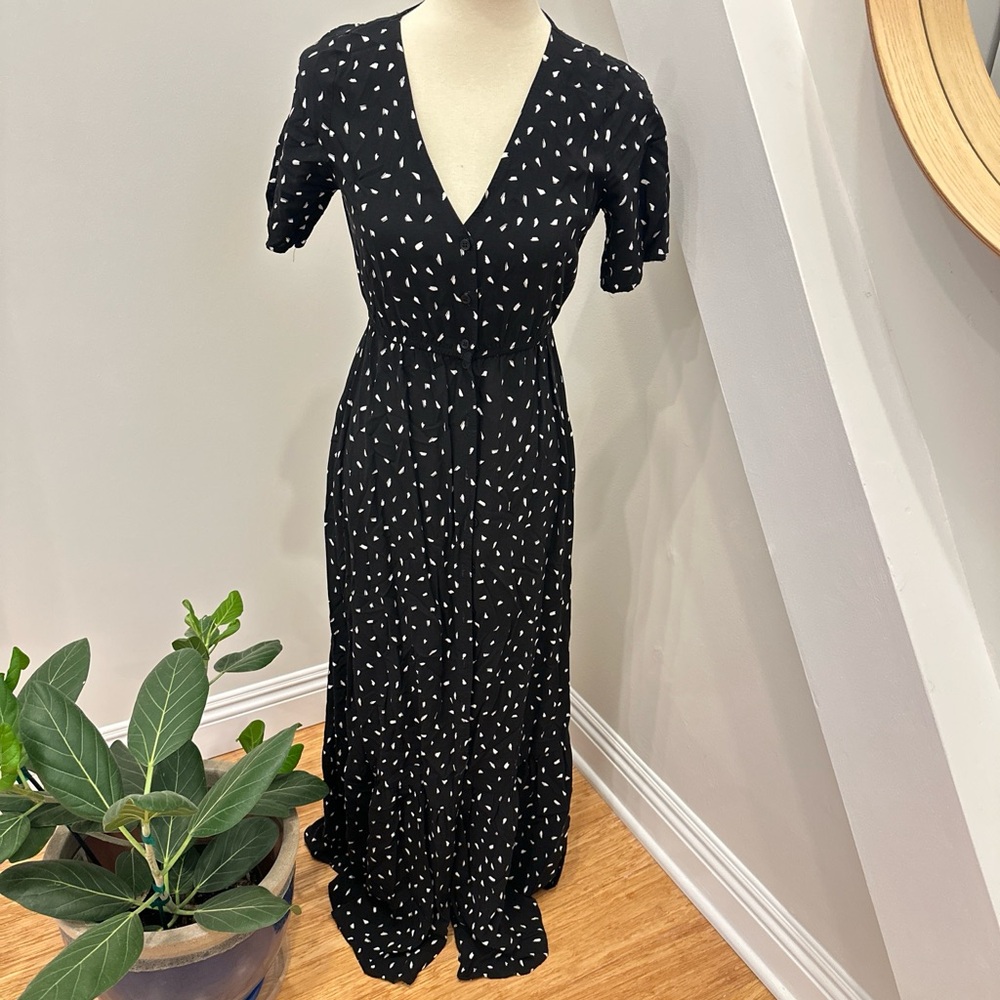 Elegant Black Button Down Maxi Dress